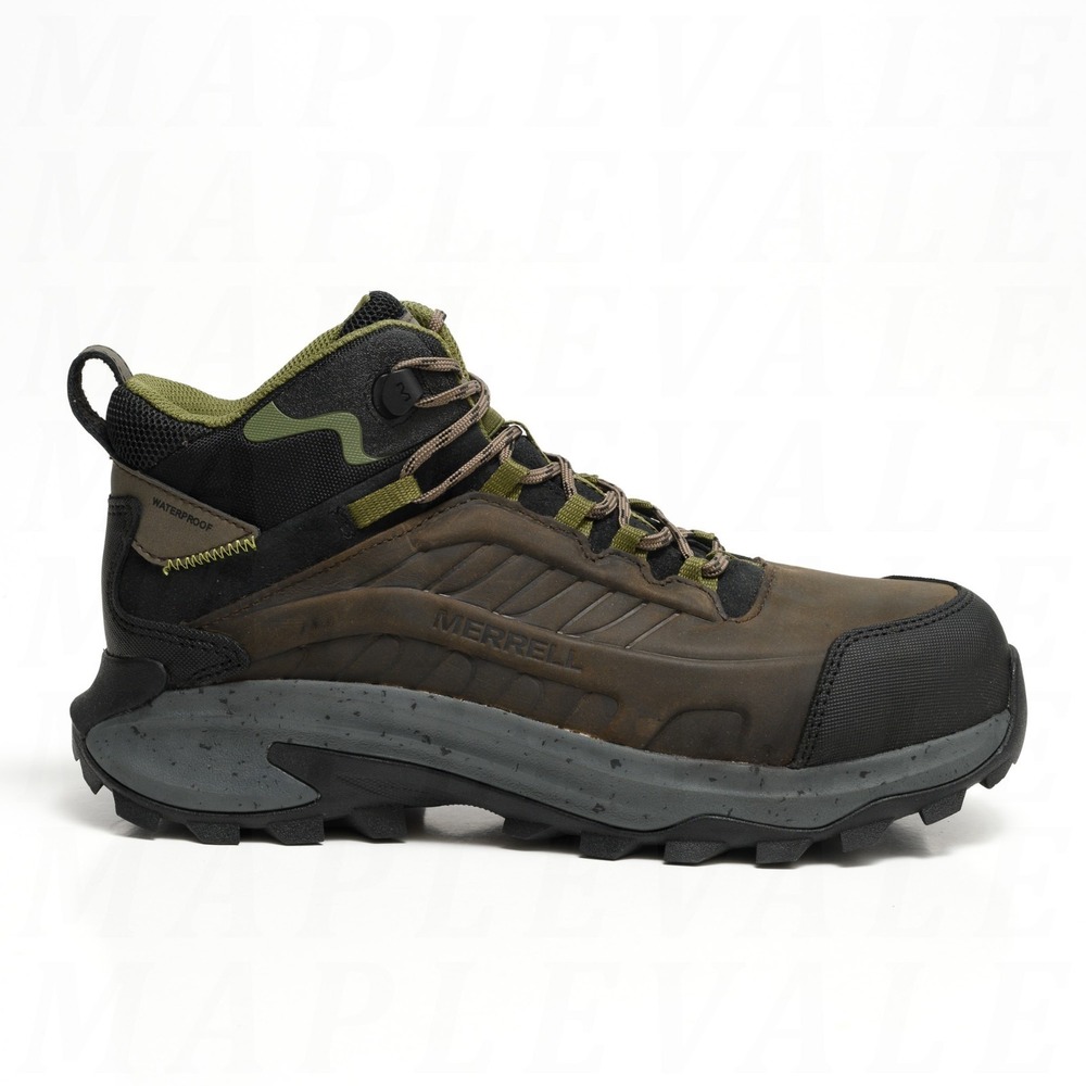 Merrell Moab Speed 2 LX Mid CF Men's Sz 10 Waterproof Work Boots Wide Dark Taupe